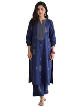 ANNI DESIGNER Women’s Rayon Viscose Straight Printed Kurta with Palazzo | Women Kurta Set | Ethnic Wear for Women | Daily Office Casual Traditional Outfit (Blue)