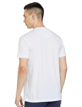 Max Men's Cotton Regular Fit Half Sleeves Crew Neck Solid Lounge T-Shirt (White)