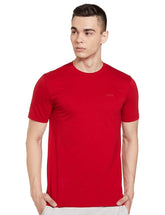 Max Men's Cotton Regular Fit Half Sleeves Crew Neck Solid Lounge T-Shirt (Red)