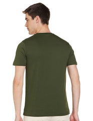 Max Men's Cotton Regular Fit Half Sleeves Crew Neck Solid Lounge T-Shirt (Olive Green)