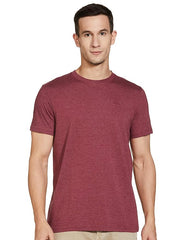 Max Men's Cotton Regular Fit Half Sleeves Crew Neck Solid Lounge T-Shirt (Burgundy)