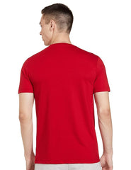 Max Men's Cotton Regular Fit Half Sleeves Crew Neck Solid Lounge T-Shirt (Red)
