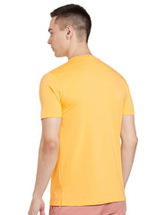 Max Men's Cotton Regular Fit Half Sleeves Crew Neck Solid Lounge T-Shirt (Yellow)