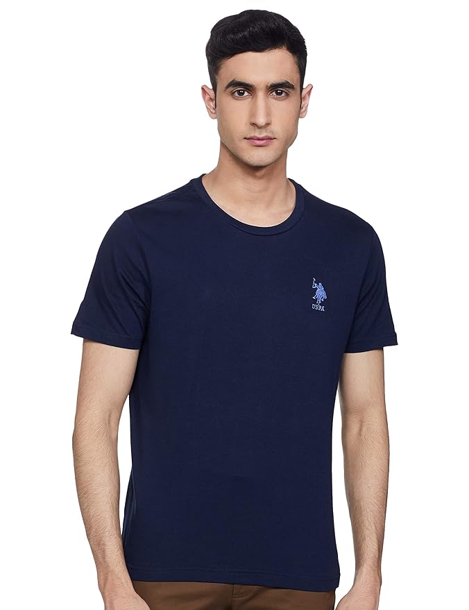 U.S. Polo Assn Mens Crew Neck Embroidered Logo I633 Lounge T-Shirt - Pack of 1 (Navy)