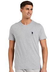 U.S. Polo Assn Mens Crew Neck Embroidered Logo I633 Lounge T-Shirt - Pack of 1 (Grey Mel)